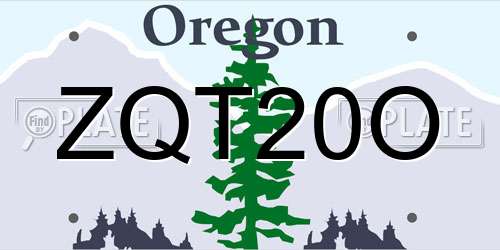 ZQT20O Oregon License Plate