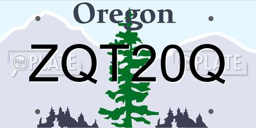 ZQT20Q Oregon License Plate