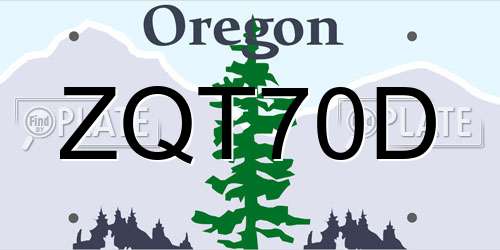 ZQT70D Oregon License Plate