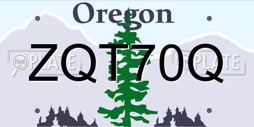 ZQT70Q Oregon License Plate