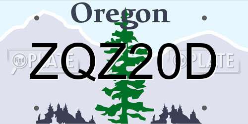 ZQZ20D Oregon License Plate