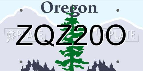 ZQZ20O Oregon License Plate