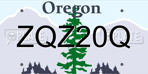 ZQZ20Q Oregon License Plate