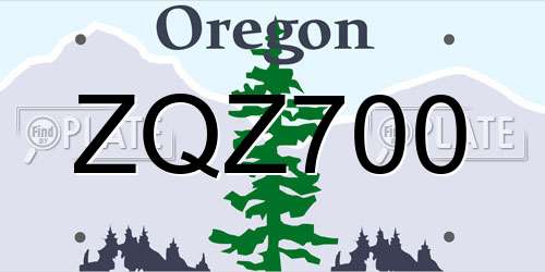 ZQZ700 Oregon License Plate
