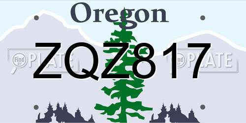 ZQZ817 Oregon License Plate