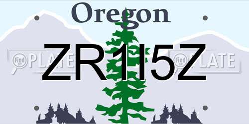 ZR1I5Z Oregon License Plate