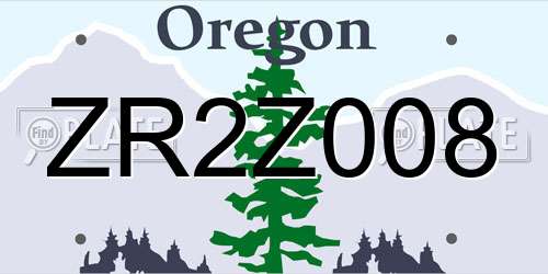 ZR2Z008 Oregon License Plate