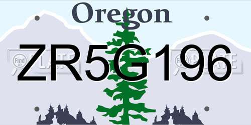 ZR5G196 Oregon License Plate