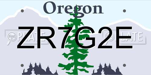 ZR7G2E Oregon License Plate