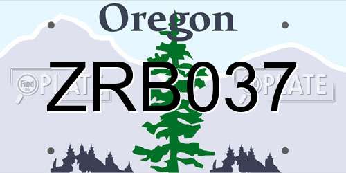 ZRB037 Oregon License Plate