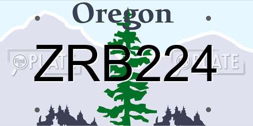 ZRB224 Oregon License Plate