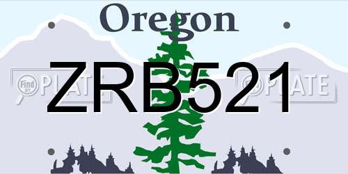 ZRB521 Oregon License Plate