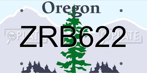ZRB622 Oregon License Plate