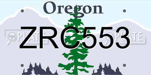ZRC553 Oregon License Plate