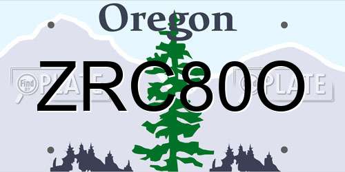 ZRC80O Oregon License Plate