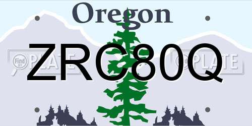 ZRC80Q Oregon License Plate
