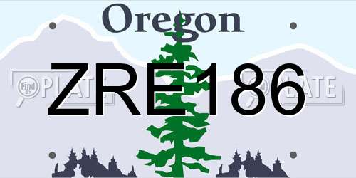 ZRE186 Oregon License Plate
