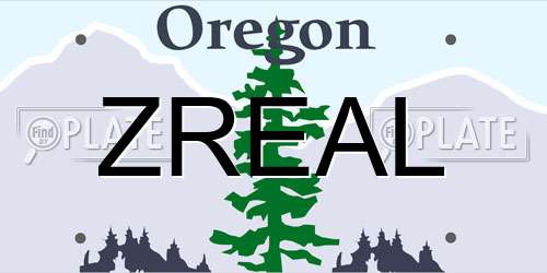 ZREAL Oregon License Plate