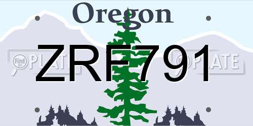 ZRF791 Oregon License Plate