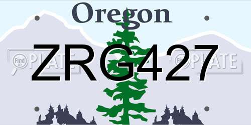 ZRG427 Oregon License Plate
