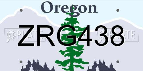 ZRG438 Oregon License Plate