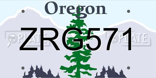 ZRG571 Oregon License Plate