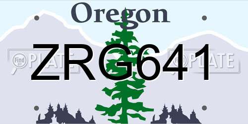 ZRG641 Oregon License Plate