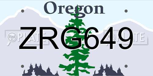 ZRG649 Oregon License Plate