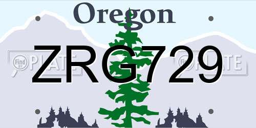 ZRG729 Oregon License Plate