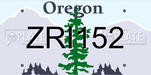 ZRI152 Oregon License Plate