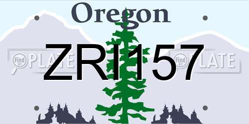 ZRI157 Oregon License Plate