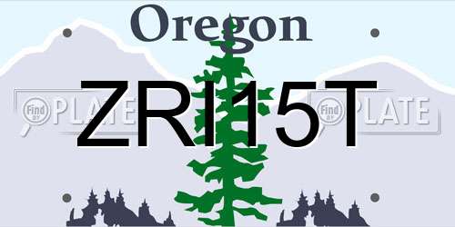 ZRI15T Oregon License Plate