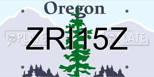 ZRI15Z Oregon License Plate