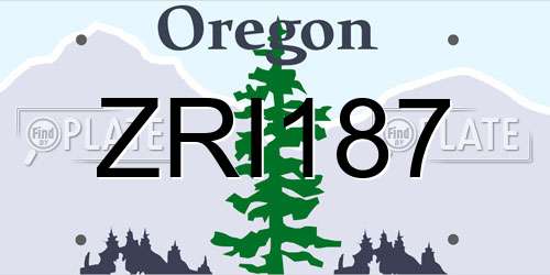 ZRI187 Oregon License Plate