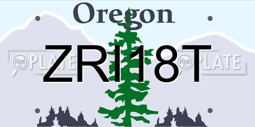 ZRI18T Oregon License Plate