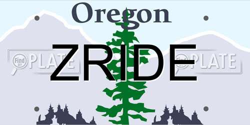 ZRIDE Oregon License Plate