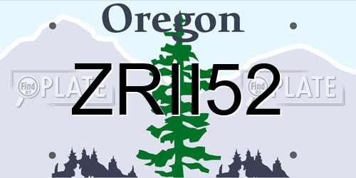 ZRII52 Oregon License Plate
