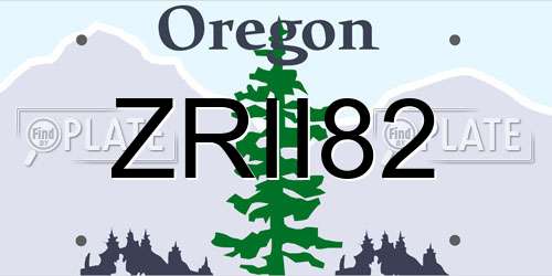 ZRII82 Oregon License Plate