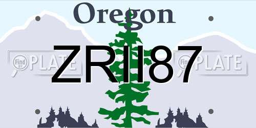 ZRII87 Oregon License Plate