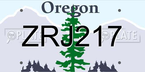 ZRJ217 Oregon License Plate