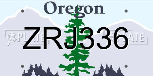 ZRJ336 Oregon License Plate