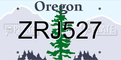 ZRJ527 Oregon License Plate