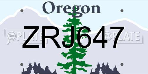 ZRJ647 Oregon License Plate
