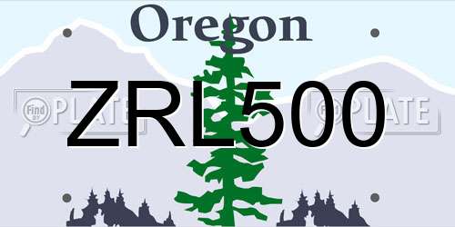 ZRL500 Oregon License Plate