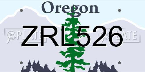ZRL526 Oregon License Plate