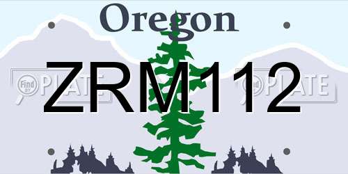 ZRM112 Oregon License Plate