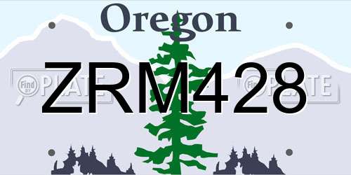 ZRM428 Oregon License Plate