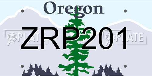 ZRP201 Oregon License Plate