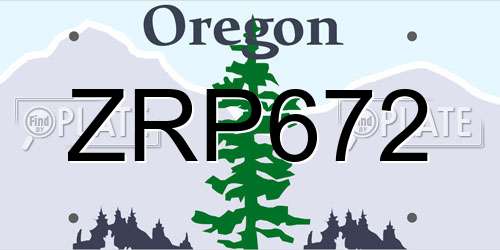 ZRP672 Oregon License Plate
