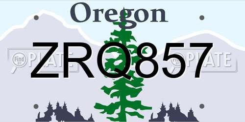 ZRQ857 Oregon License Plate